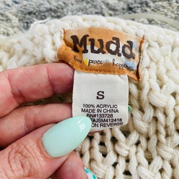 Loopy Knit Cardigan Open Front Shaggy Fringe Sweater Jacket Ivory S - Picture 8 of 10